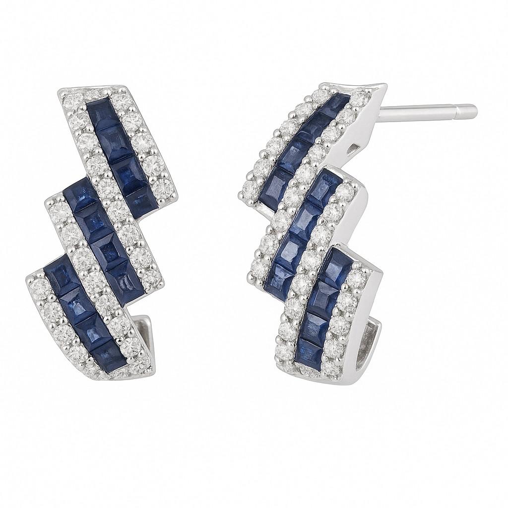 Blue Zig Gleam Earring